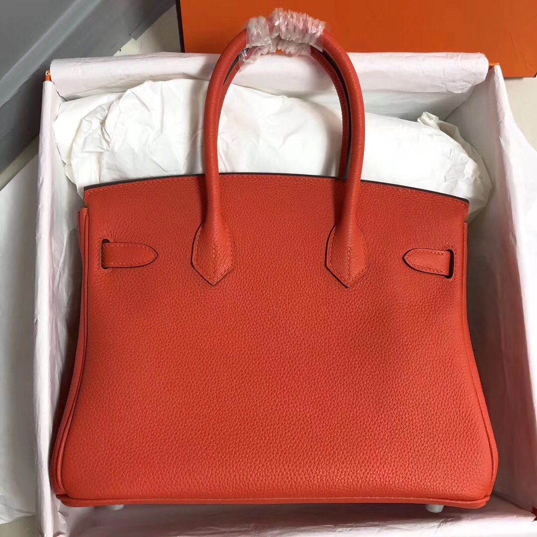 Hermes Birkin 35CM Togo Leather Handbag Feu Orange